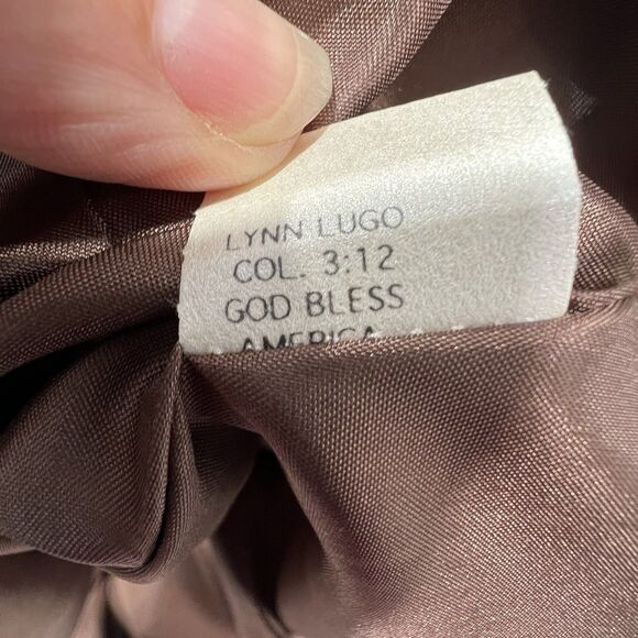 Lynn Lugo Silk Dress Strapless fit Flare Brown Party Wedding Women's Size 10 - Picture 14 of 14